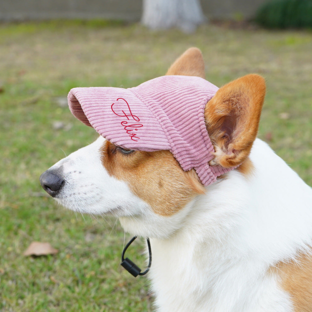 Personalized Corduroy Adjustable Pet Pet Baseball Cap | BKPet184