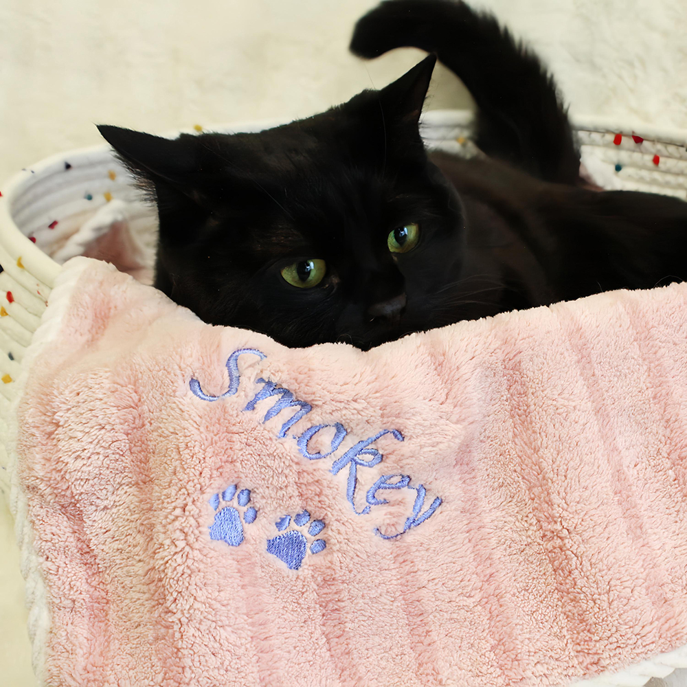 Personalized Embroidered Cozy Coral Fleece Pet Blanket | BKPet199