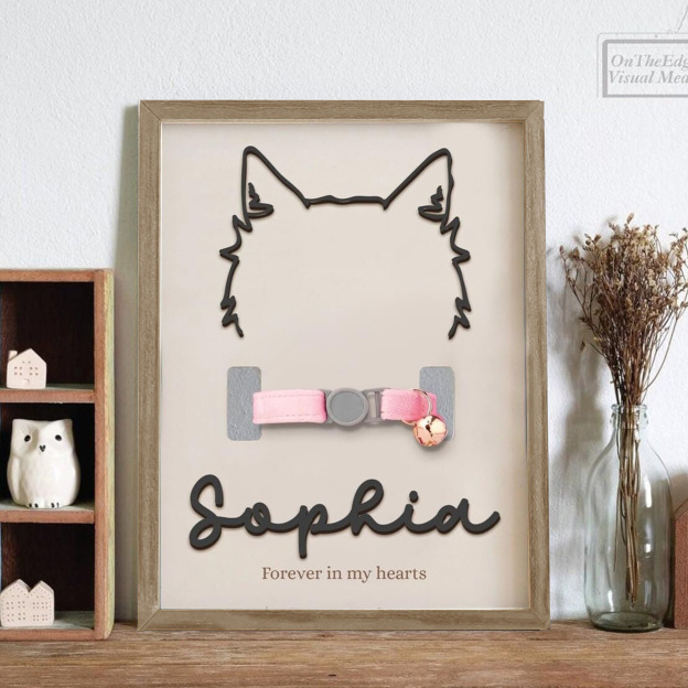 Personalized Memorial Plaque Dog Ear Collar Sign | BKPet212