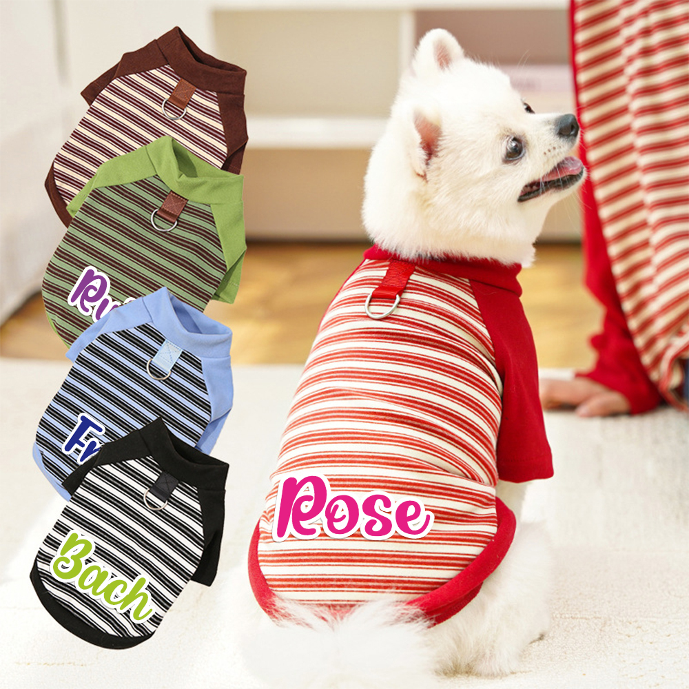 Personalized Small Medium Large Pets Stripe Sweatshirts | BKPet226