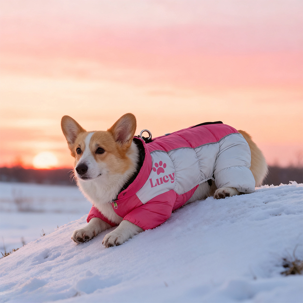 Personalized Pet Winter Warm Windproof Puffer Jacket | BKPet269