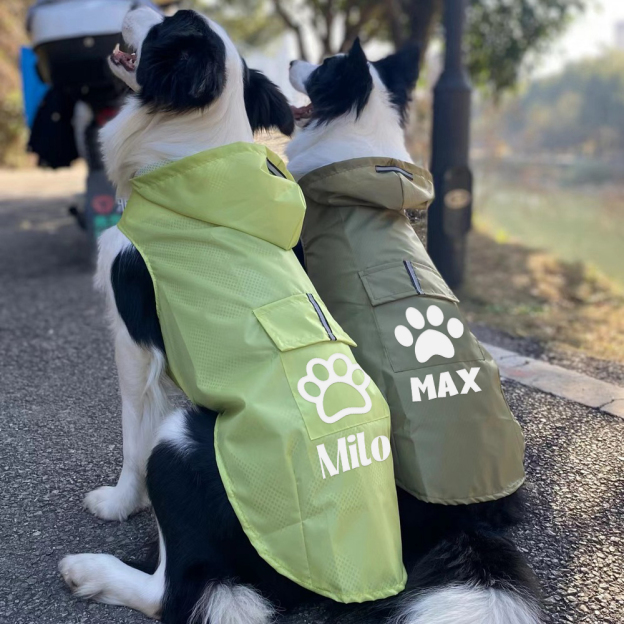 Personalized Pets Waterproof and Reflective Raincoat | BKPet270