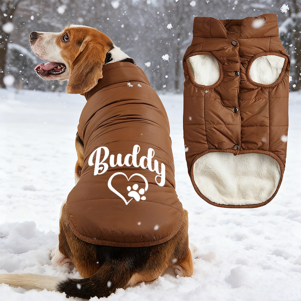 Personalized Pet Winter Warm Puffer Vest | BKPet14801