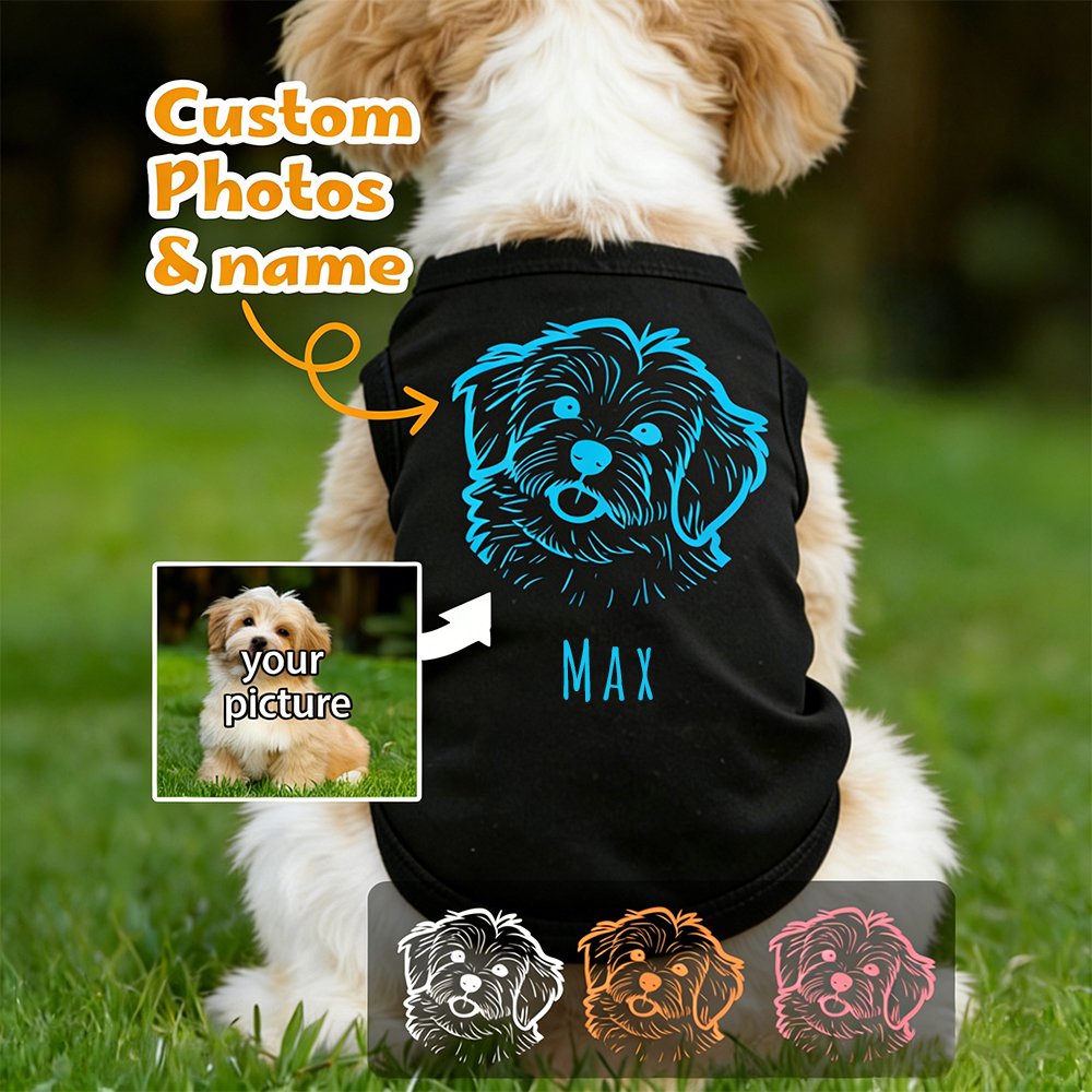 Personalized Adorable Pet Portrait Line-Art Shirt | BKPet440