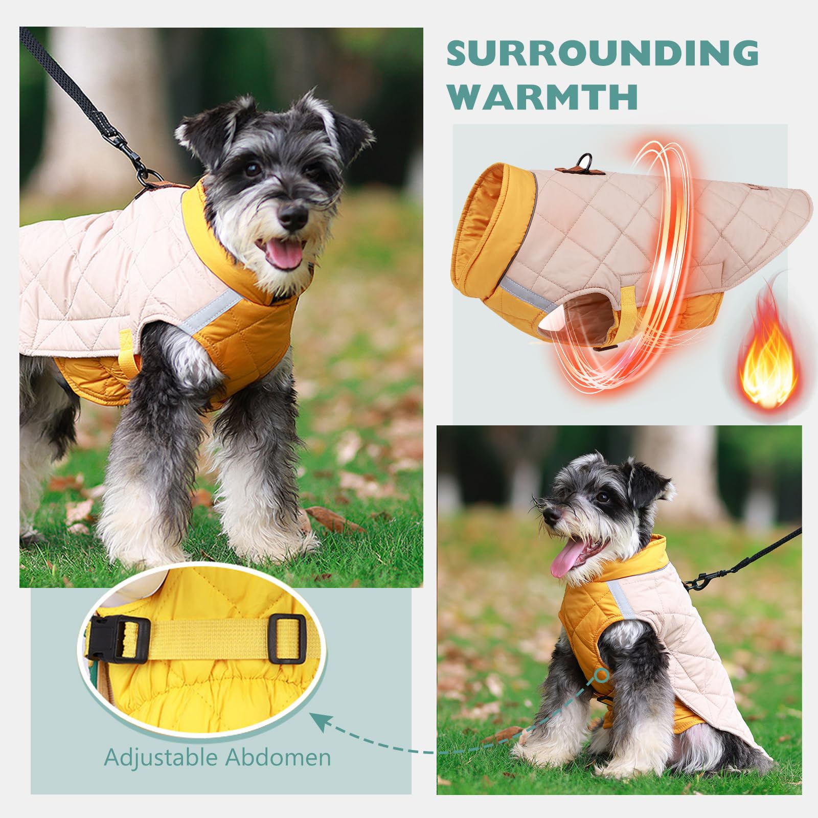 Personalized Pet Winter Warm Reflective Safety Puffer Vest | BKPet274