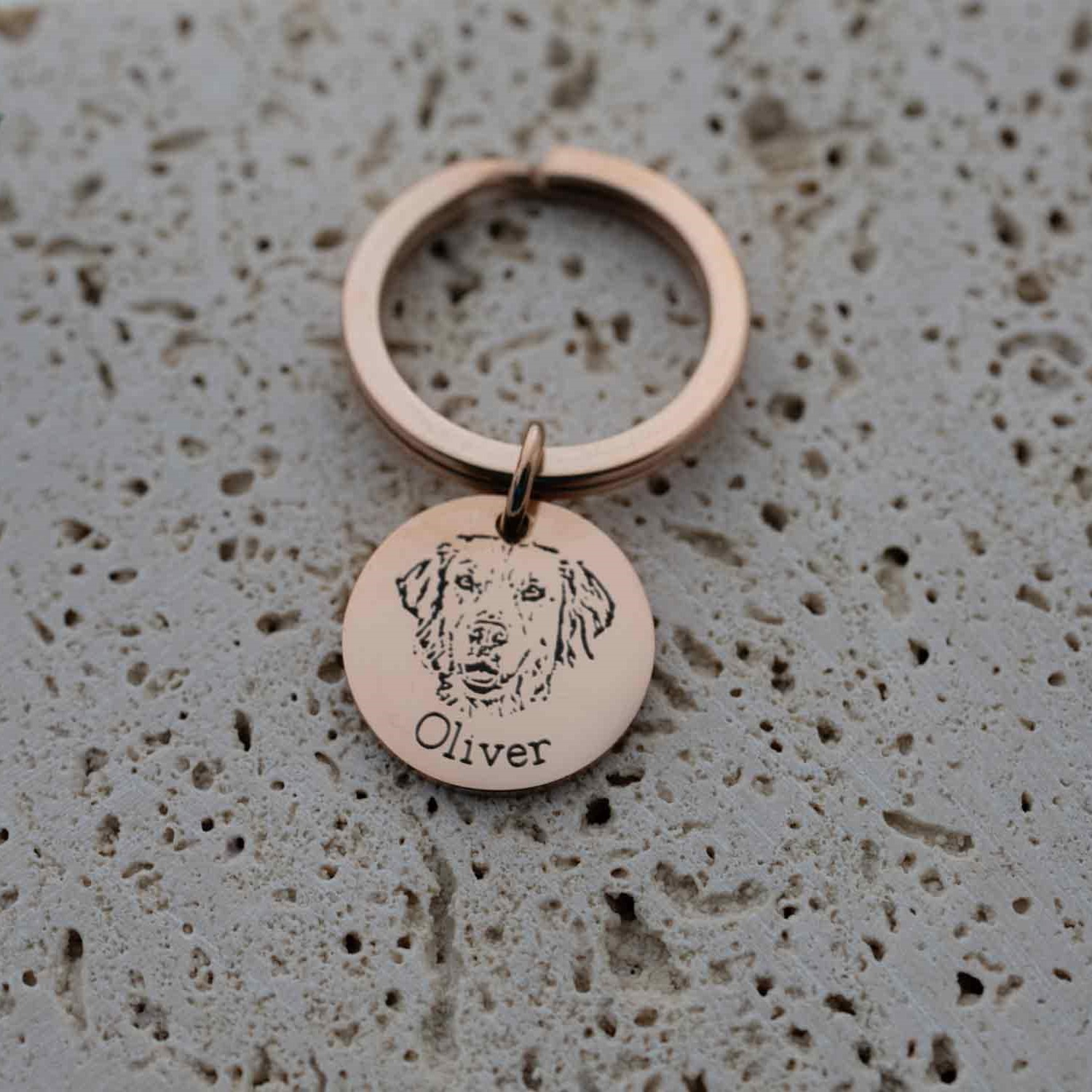 Personalized Engraved Pet Portrait Keychain | BKPet83