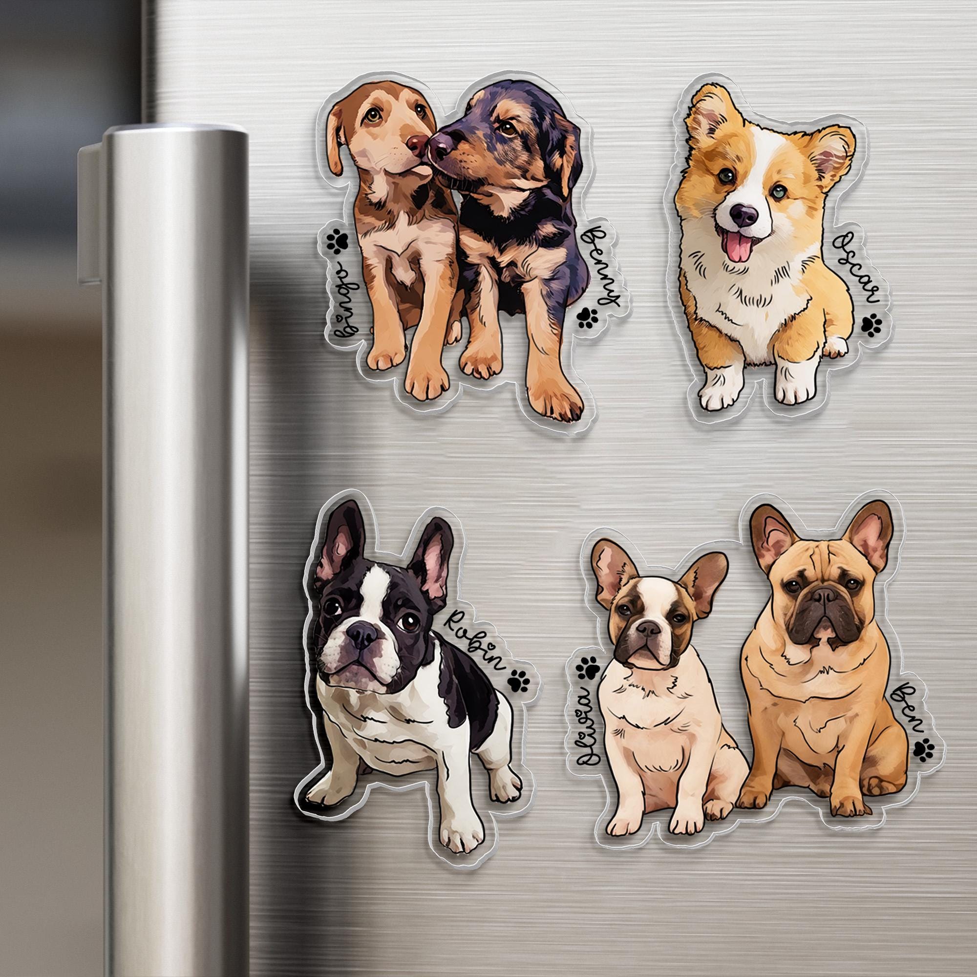 Personalized Illustrated Pet Portrait Fridge Photo Magnet | CWGift14