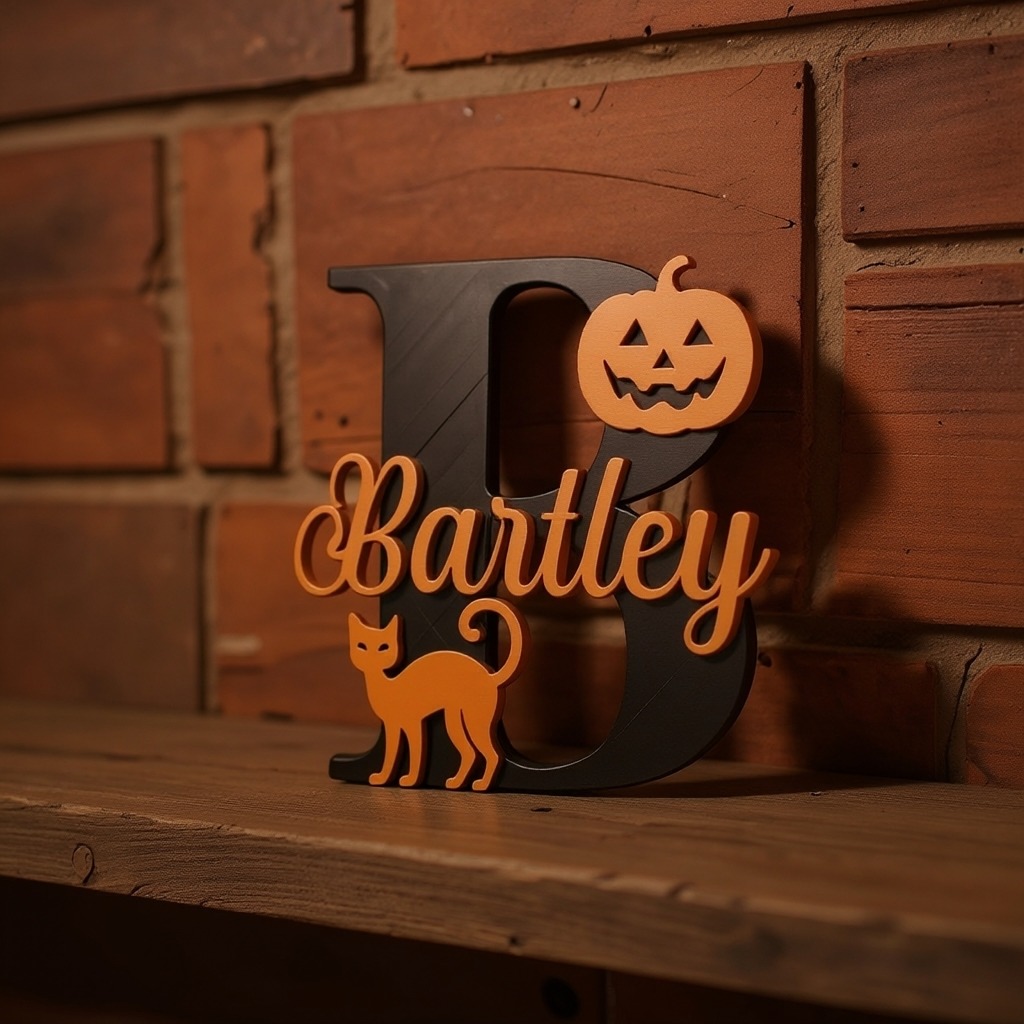 Personalized Halloween Monogram Door Decoration Name Sign | MNHalloween10