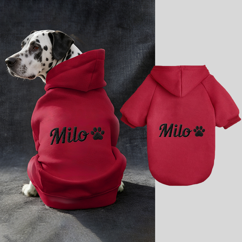 Personalized Embroidery Warm Soft Puppy Hoodie | BKPet362