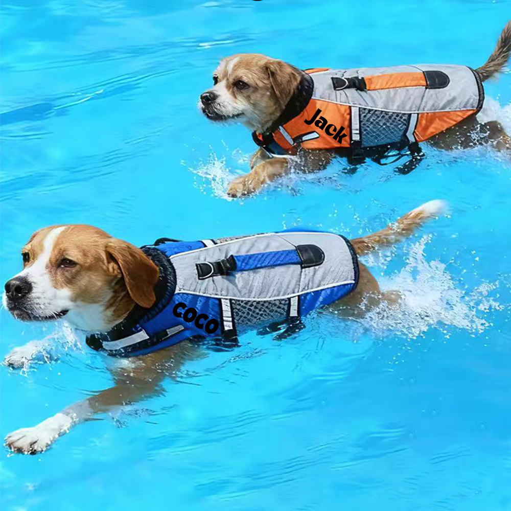 Personalized Pet Swimming Buoyancy Reflective Safety Shark Vest | BKPet406