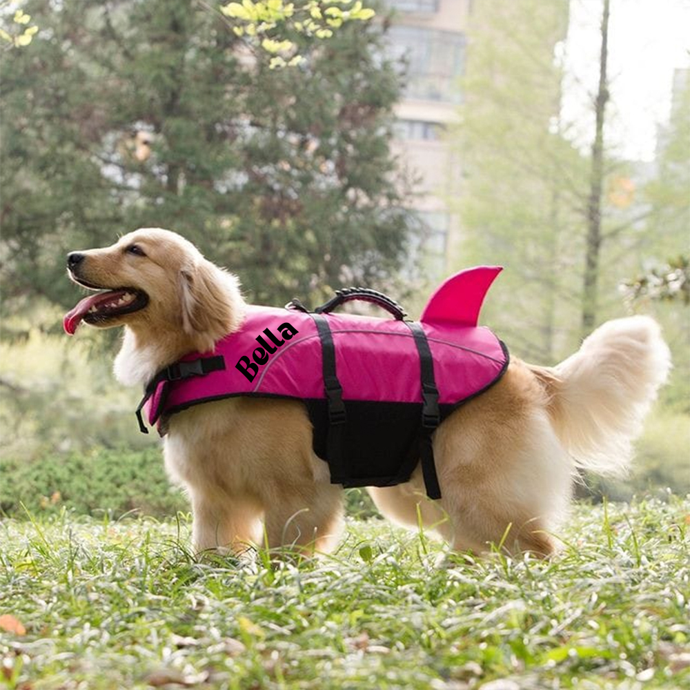 Personalized Pet Swimming Buoyancy Reflective Safety Shark Vest | BKPet407