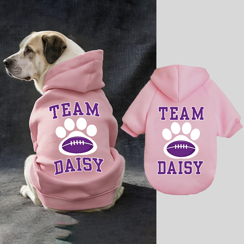 Personalized Football Team Pet Paw Soft Hoodie | BKPet427