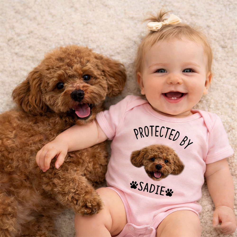Personalized Baby Protected By Pets Shirt | MNBaby03