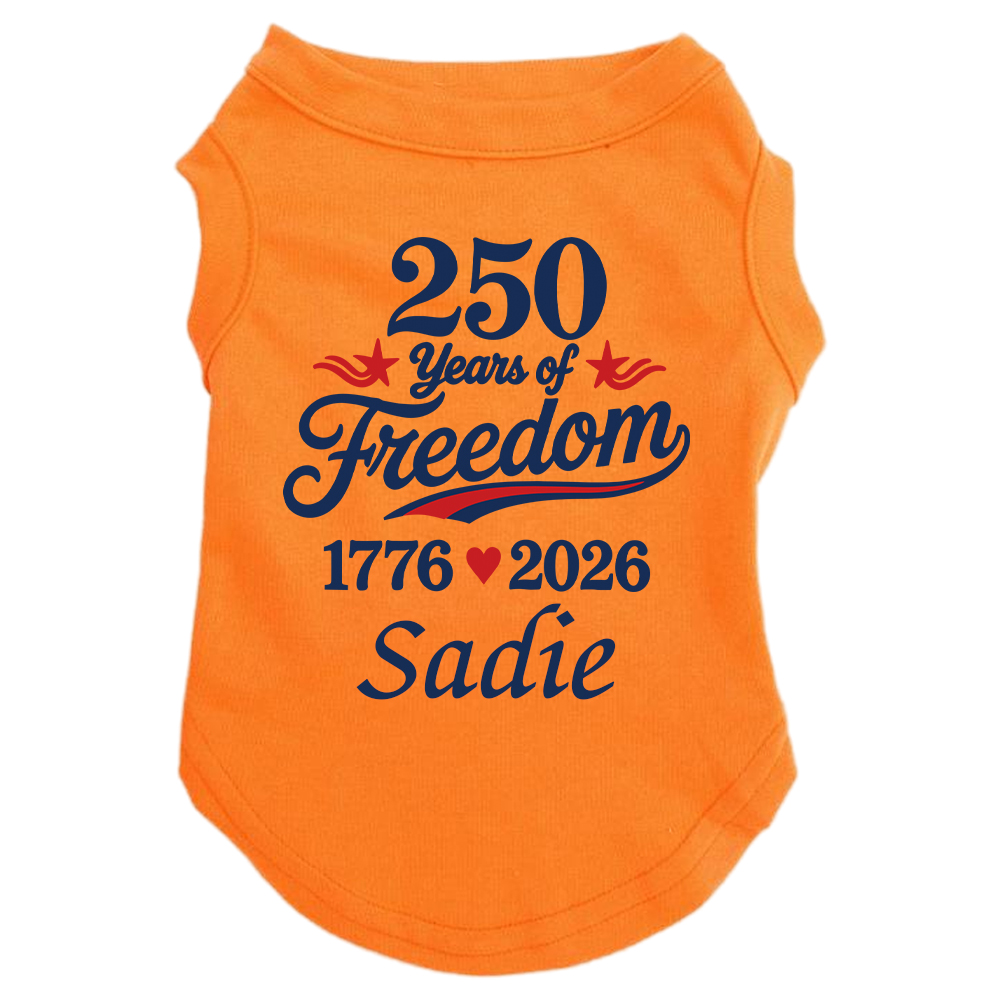 Personalized Patriotic 250 Anniversary Pet Shirt | BKPet507