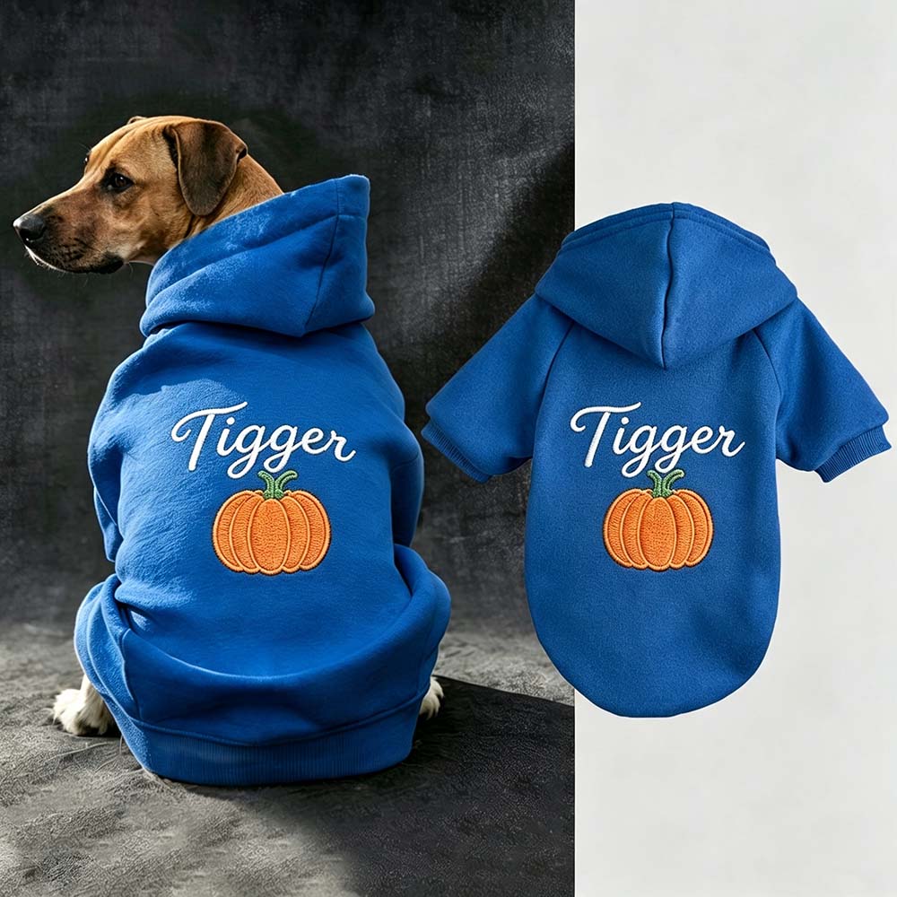 Personalized Embroidered Dog Hoodie with Halloween Icon | MNHalloween23