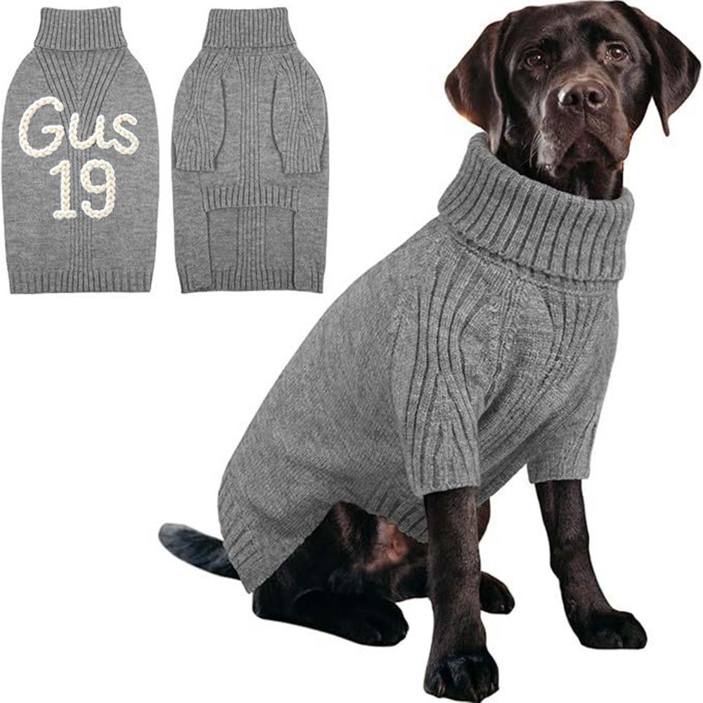 Personalized Hand Embroidery Extra-Warm Pets Large Size Knit Sweater | BKPet591