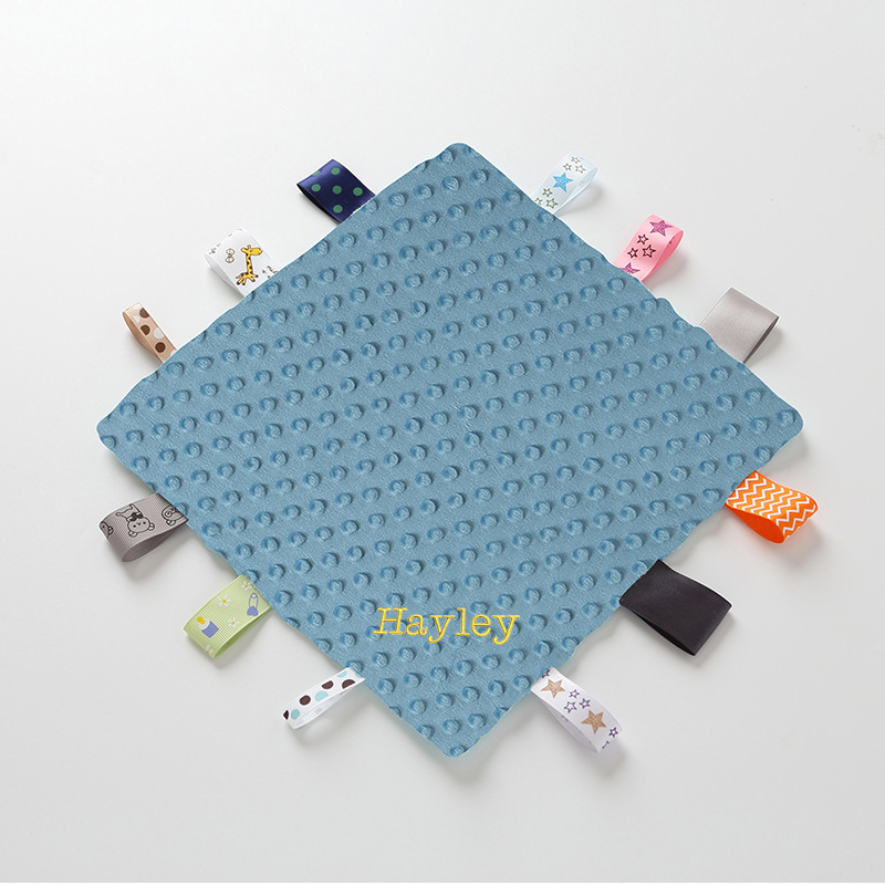 Personalized Baby Embroidery Comforter Ribbon Tag Blanket | MNBaby06