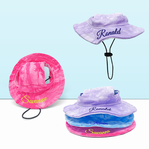 Personalized Embroidery Pet Sun Hat with Ear Holes | BKPet66