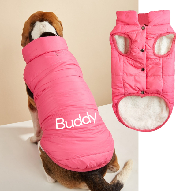 Personalized Pets Warm Puffer Vest | BKPet148