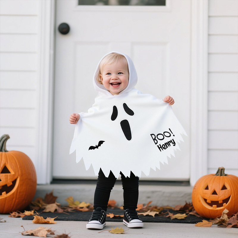 Personalized Kid Glow in the Dark Halloween Cosplay Ghost Cloak | MNHalloween06