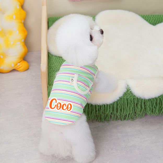 Personalized Cute Stripe Pet Summer Cool Vest | BKPet204