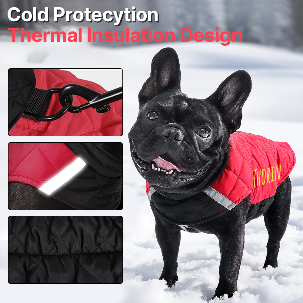 Personalized Pets Reversible Warm Chalet Jacket | BKPet208