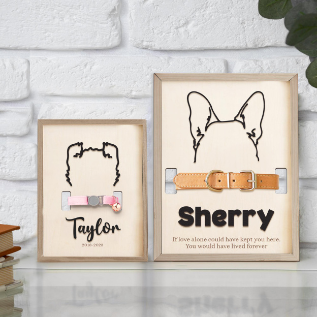 Personalized Memorial Plaque Dog Ear Collar Sign | BKPet212