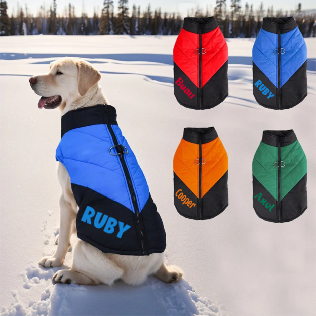 Personalized Pet Winter Warm Windproof Puffer Jacket | BKPet246
