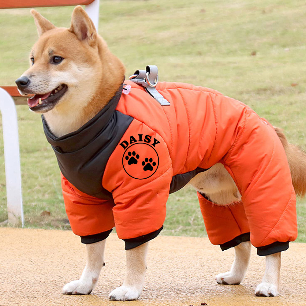 Personalized Pet Winter Warm Windproof Puffer Jacket | BKPet272