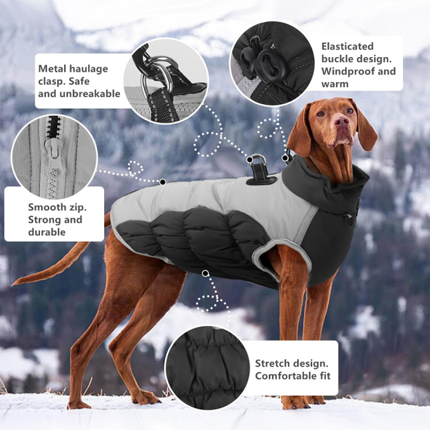 Personalized Pet Winter Warm Reflective Safety Puffer Vest | BKPet308