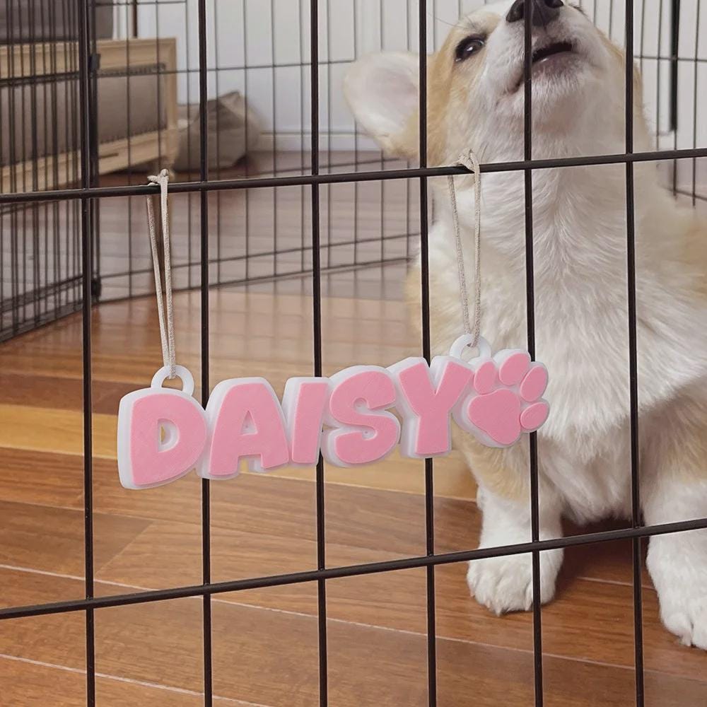 Personalized Lovely Dog Name Crate Sign | MNHome70