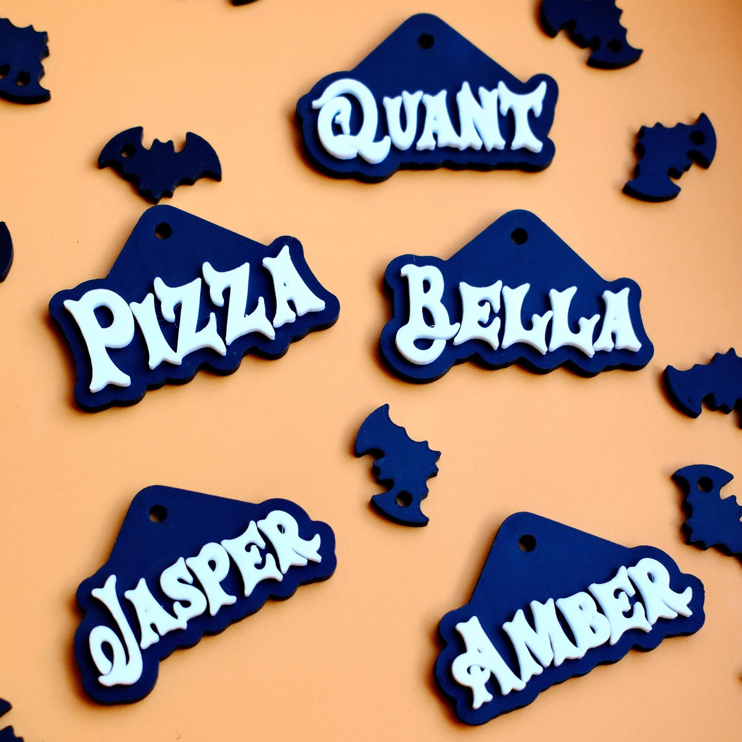 Personalized 3D Printed Midnight Pet Tag: Spooky Halloween Name ID | MNHalloween15