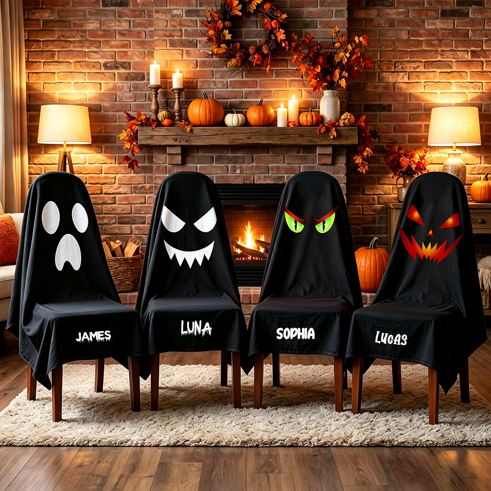 Personalized Halloween Ghost All-inclusive Chair Cover | MNHalloween14