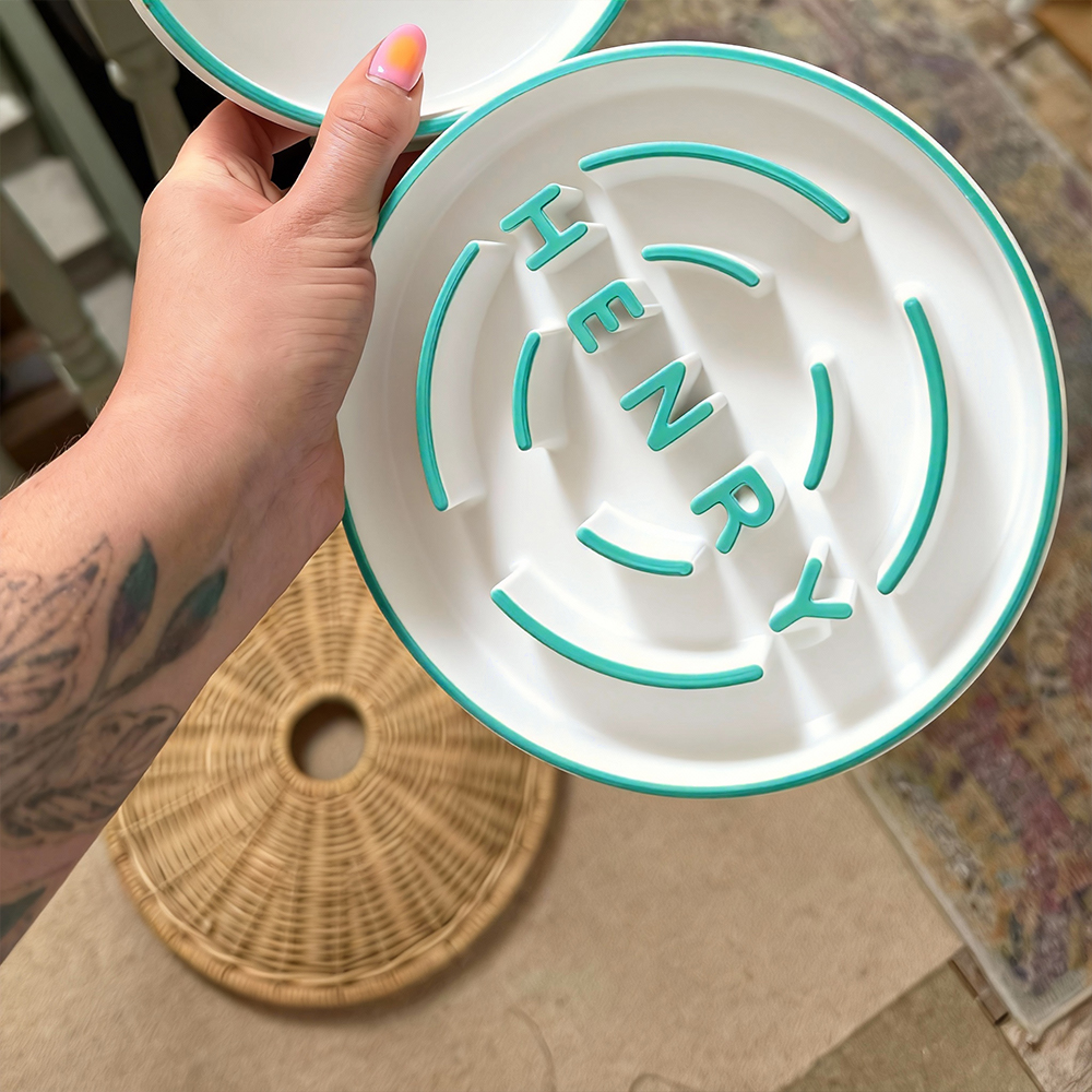 Personalized 3D Printed Dog Slow Feeder Bowl | BKPet354