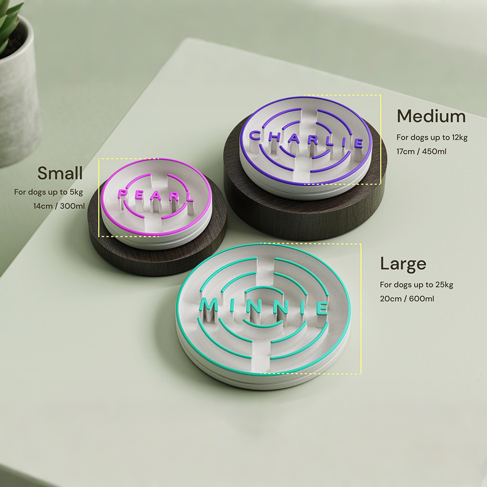 Personalized 3D Printed Dog Slow Feeder Bowl | BKPet354