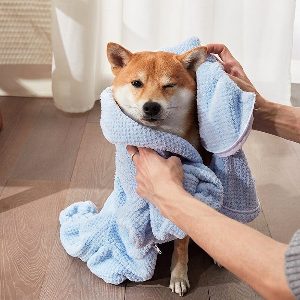 Personalized Pet Embroidery Soft Bathrobe Towel (Big Breed Available) | MNHome95