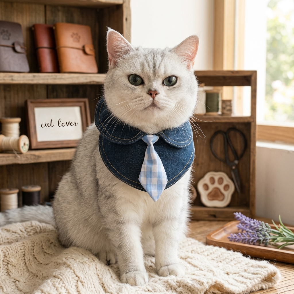 Personalized Preppy Denim Collar Pet Necktie | MNAccs104