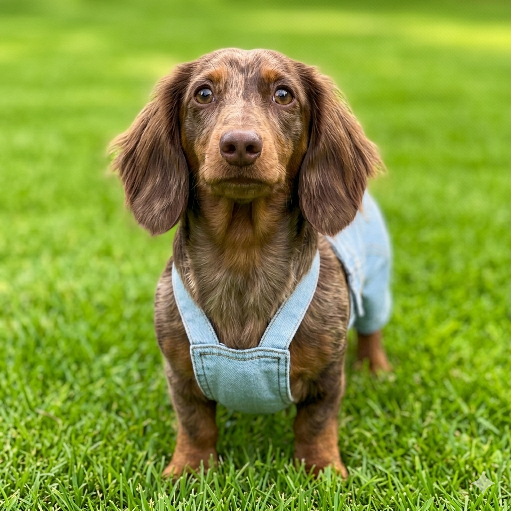 Personalized Leather Patch Pets Classic Denim Dungarees | MNCloth55