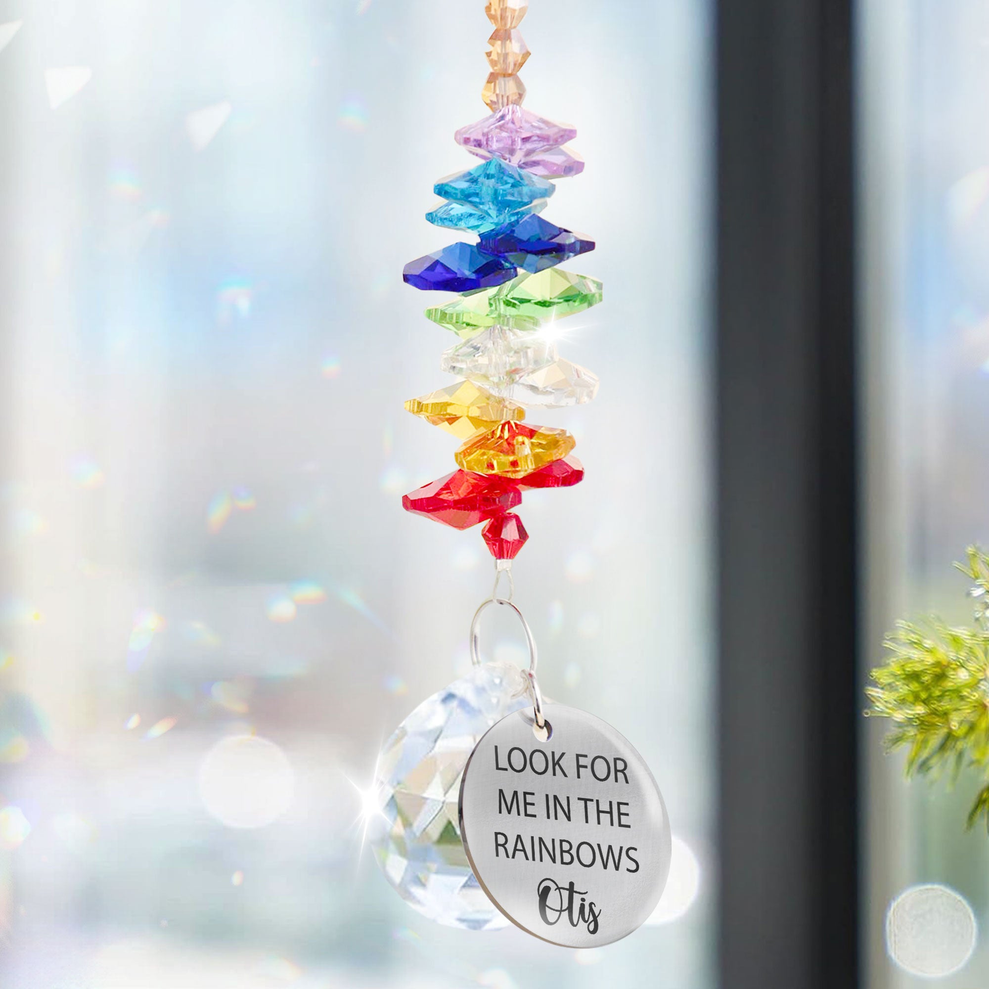 Personalized Pet Memorial Suncatcher Hanging Crystal | BKPet176