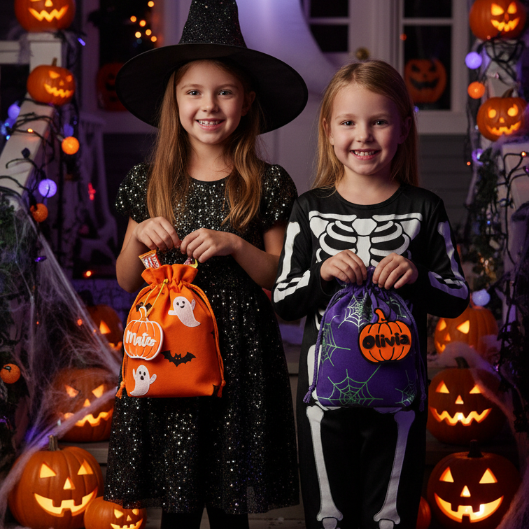 Personalized 3D Printed Halloween Pumpkin-Shaped Name Tag | KKHalloween70