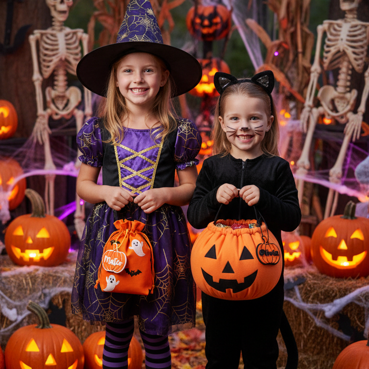 Personalized 3D Printed Halloween Pumpkin-Shaped Name Tag | KKHalloween70