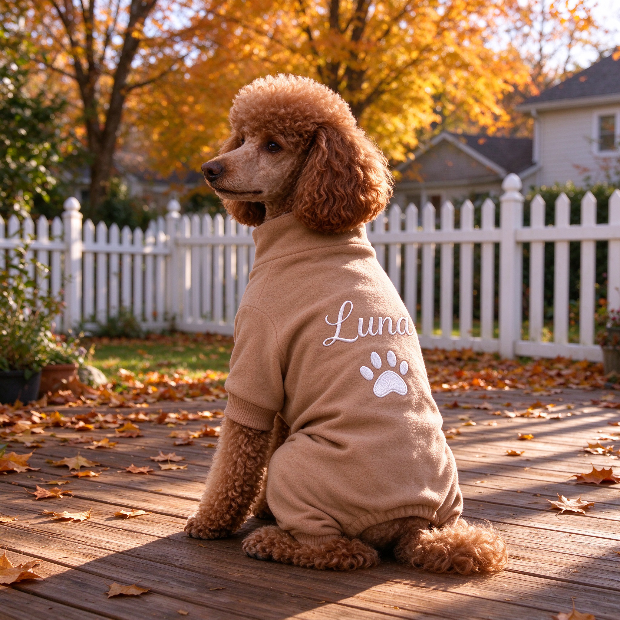 Personalized Hand Embroidery Pets Winter Warm Four-Legged Jumpsuit | BKPet610