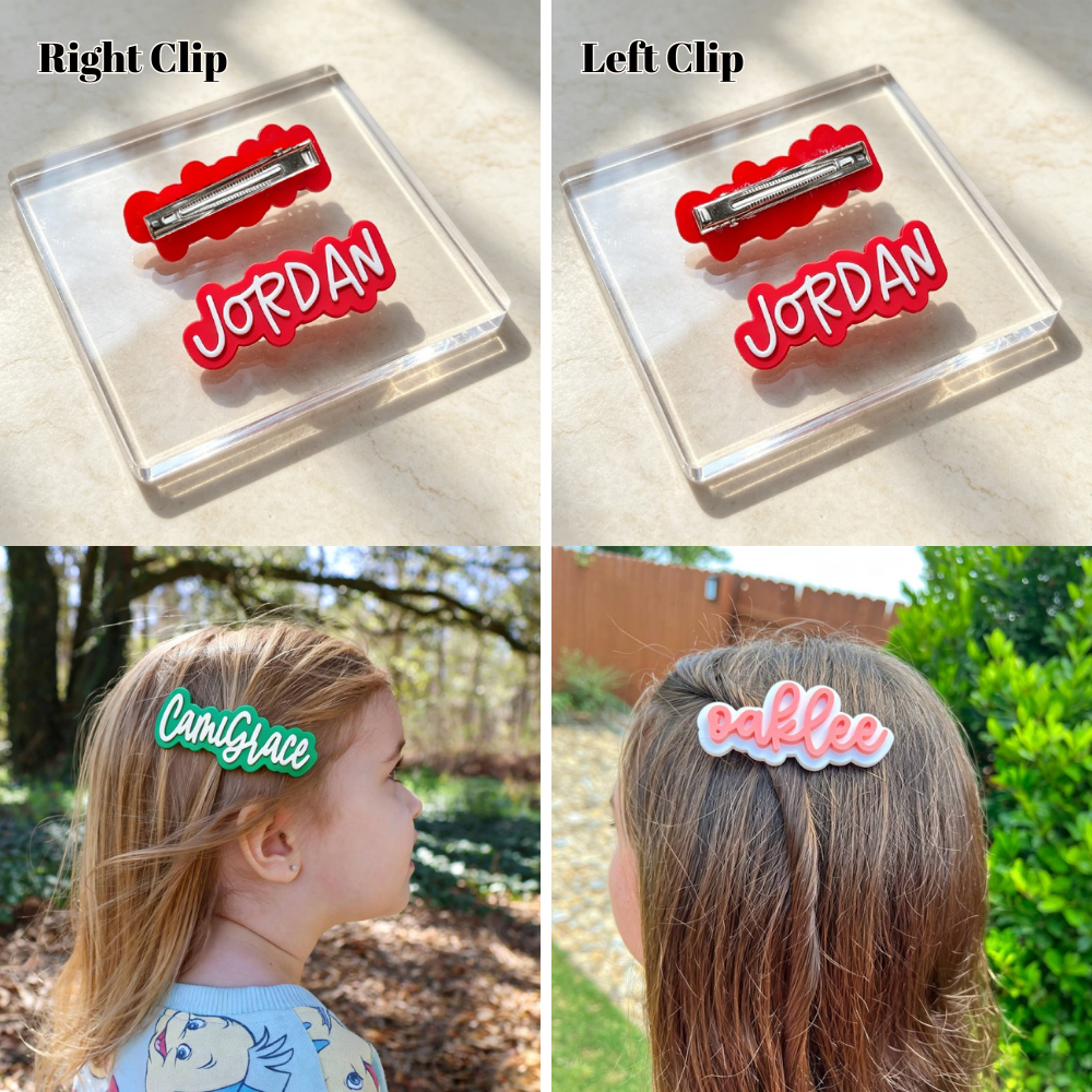 Personalized 3D Printed Name Tag Hair Clip | MNGift24