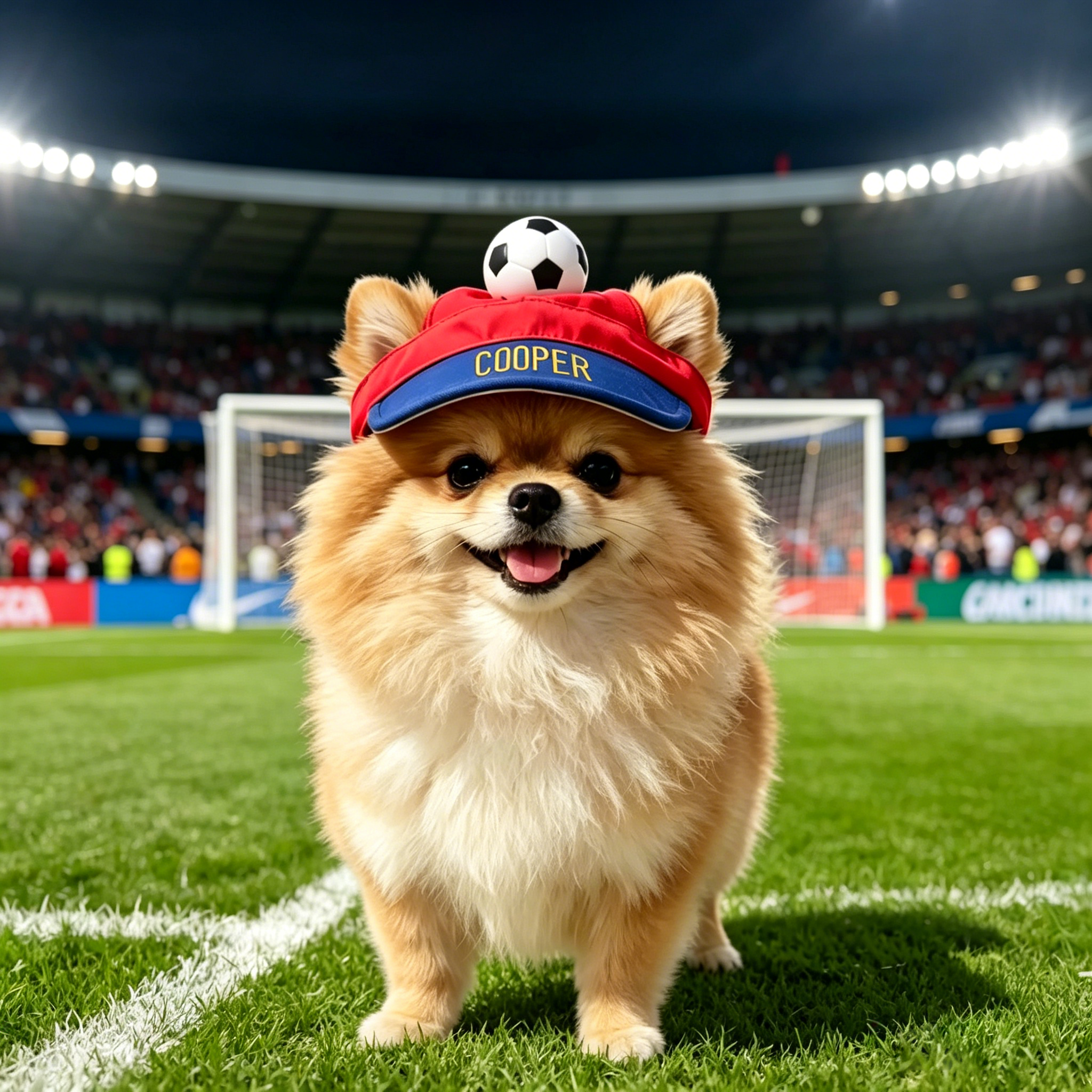 Personalized Embroidery Soccer Pet Hat with Ear Holes | MNAccs106