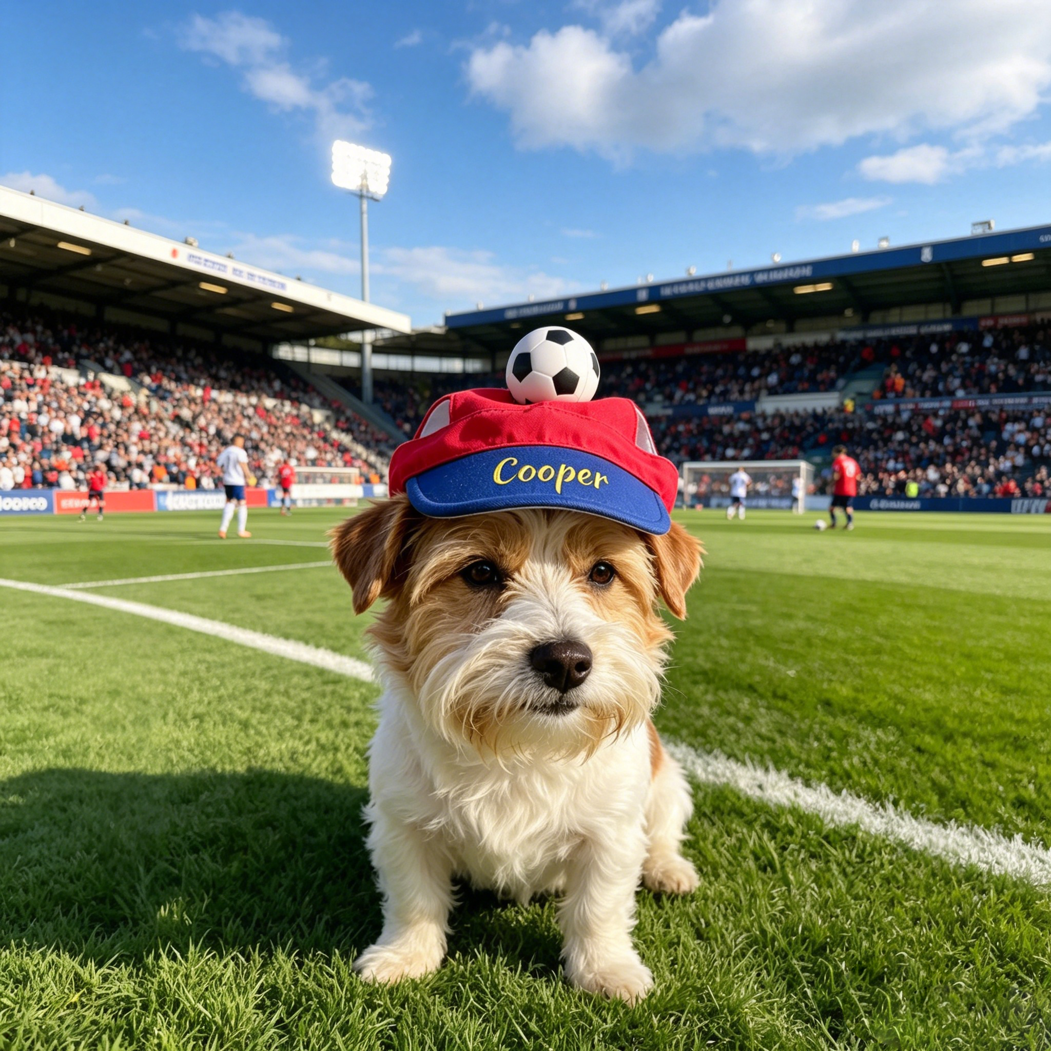 Personalized Embroidery Soccer Pet Hat with Ear Holes | MNAccs106