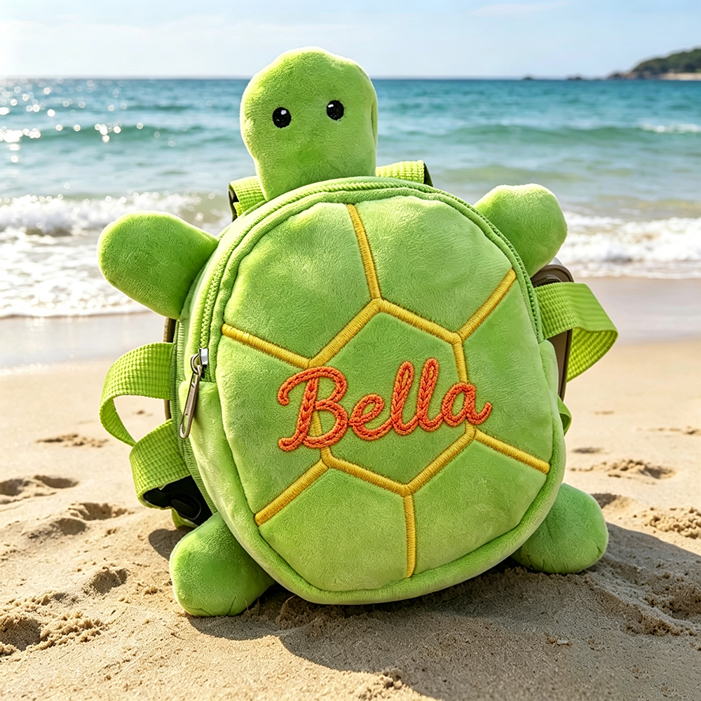 Personalized Embroidered Turtle Shape Pet Backpack Harness with Storage Zipper Bag | MNAccs115