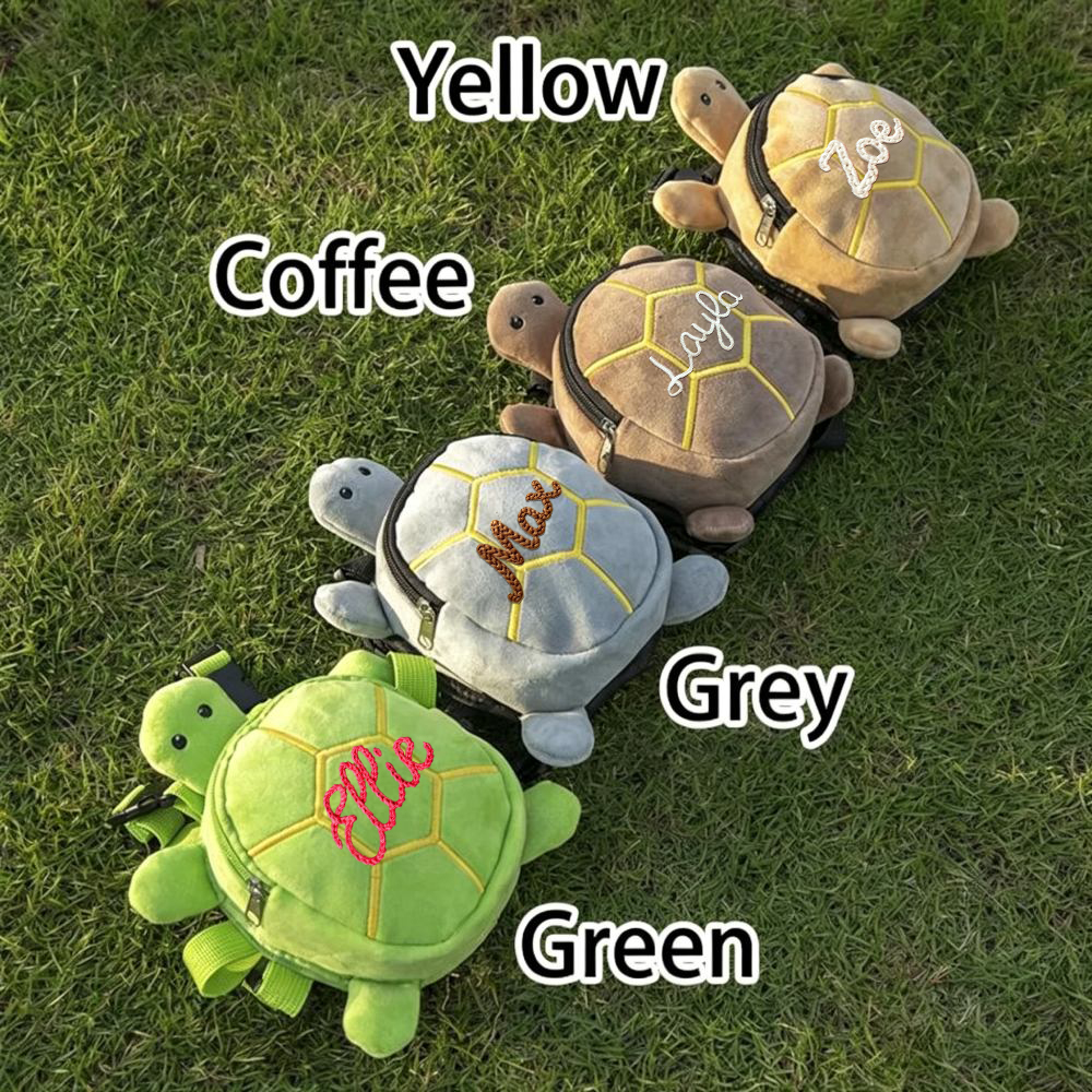 Personalized Embroidered Turtle Shape Pet Backpack Harness with Storage Zipper Bag | MNAccs115