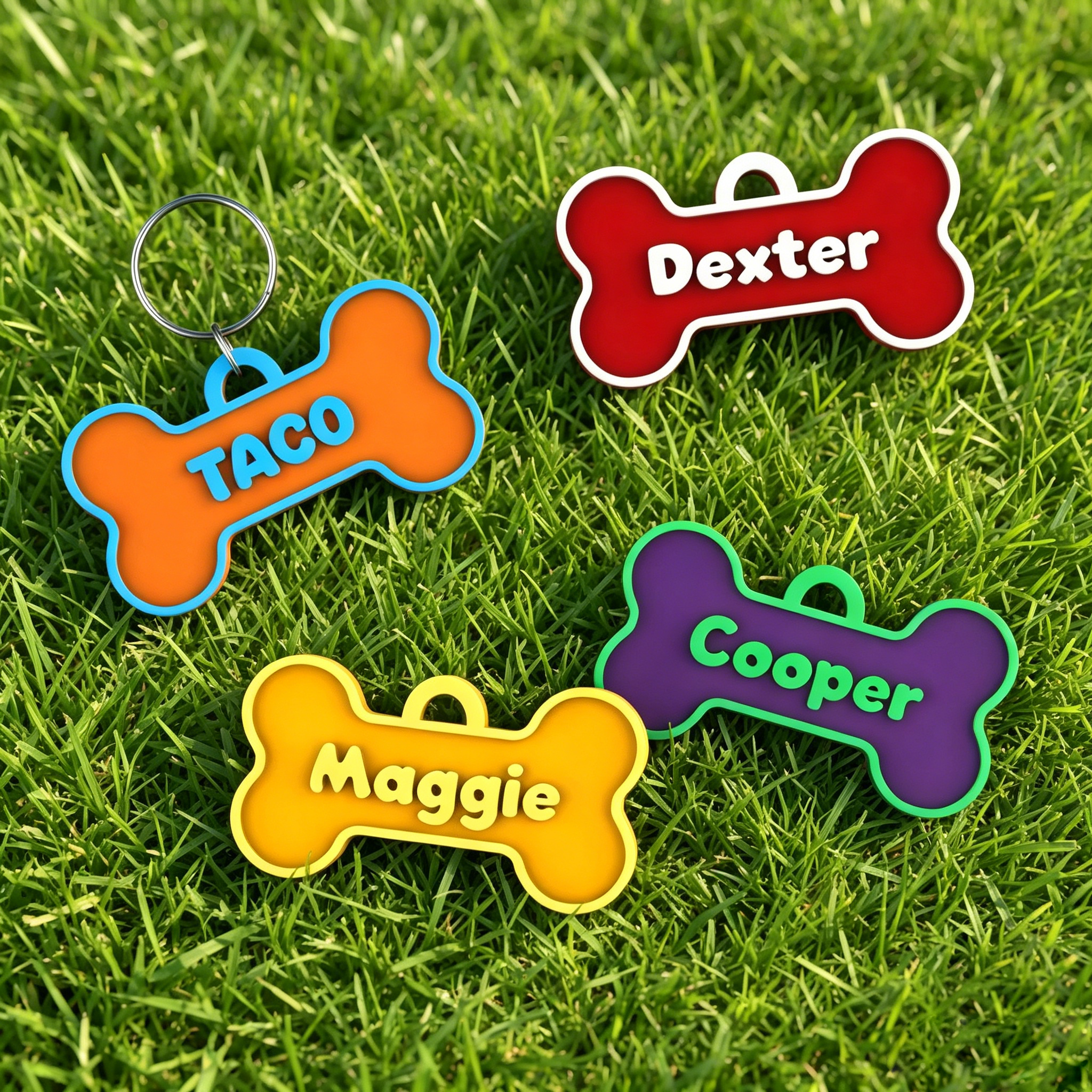 Personalized 3D Printed Bone-Shaped Dog ID Tag | MNAccs54
