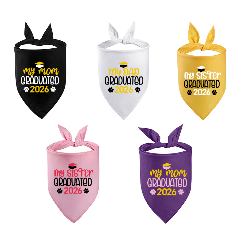 Personalized Embroidered Graduation My Mom/Dad Graduated Dog Bandana | MNAccs83