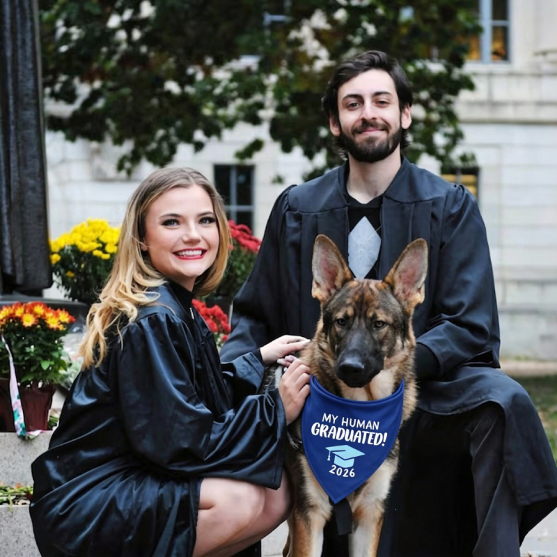 Personalized Embroidered Graduation My Mom/Dad Graduated Dog Bandana | MNAccs83